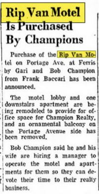 Rip Van Motel (Rip-Van Motel) - March 1970 Article On Sale